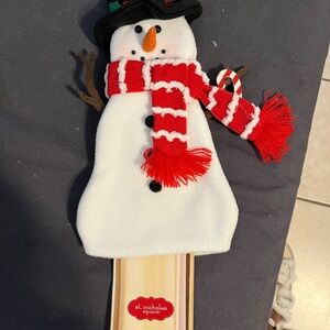 St. Nicholas Square Snowman with Red Scarf Wine Bottle Gift Sleeve